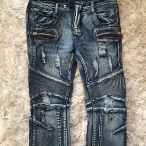 * Denim Biker Jeans (Slim Cut  size 38